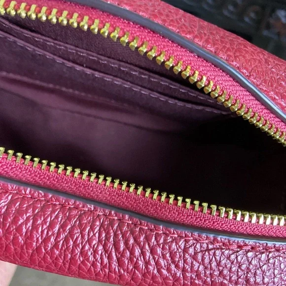 Coach Cherry Red Leather Wristlet - Picture 4 of 7